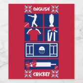 Étiquette Pour Bouteilles De Vin Anglais Test Cricket Les Cendres (Étiquettes simples)