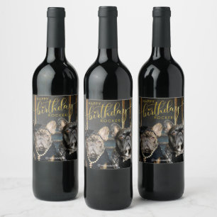Étiquette Pour Bouteilles De Vin Animaux de compagnie Anniversaire Ajouter photo et