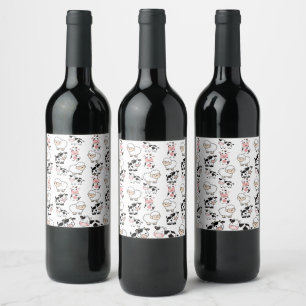 Étiquette Pour Bouteilles De Vin animaux mignons