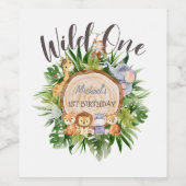 Étiquette Pour Bouteilles De Vin Animaux sauvages Bois (Étiquettes simples)