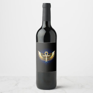 Étiquette Pour Bouteilles De Vin Ankh or avec ailes