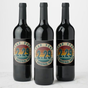 Étiquette Pour Bouteilles De Vin Année bissextile vintage 29 février Toutes pièces
