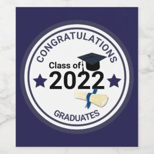 Étiquette Pour Bouteilles De Vin Année de diplôme classe élégante de 2022