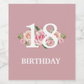 Étiquette Pour Bouteilles De Vin Anniversaire 18 ans (Étiquettes simples)