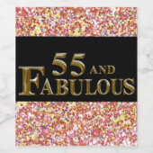Étiquette Pour Bouteilles De Vin Anniversaire 55 ans (Étiquettes simples)