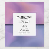 Étiquette Pour Bouteilles De Vin Anniversaire Abstrait moderne violet et rose (Étiquettes simples)