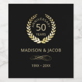Étiquette Pour Bouteilles De Vin Anniversaire de Gold Laurel (Étiquettes simples)