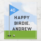 Étiquette Pour Bouteilles De Vin Anniversaire de golf (Étiquettes simples)