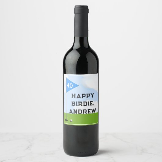 Étiquette Pour Bouteilles De Vin Anniversaire de golf (Devant)
