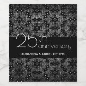 Étiquette Pour Bouteilles De Vin Anniversaire de la dentelle noire (Étiquettes simples)