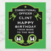 Étiquette Pour Bouteilles De Vin Anniversaire de l'agent pénitentiaire (Étiquettes simples)