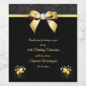 Étiquette Pour Bouteilles De Vin Anniversaire de l'élégance glamour (Étiquettes simples)