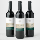 Étiquette Pour Bouteilles De Vin ANNIVERSAIRE D'ENTREPRISE élégant vert or affaires (Bouteilles)