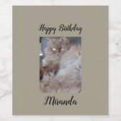 Étiquette Pour Bouteilles De Vin Anniversaire des chats (Étiquettes simples)