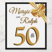 Étiquette Pour Bouteilles De Vin Anniversaire d'or (Étiquettes simples)