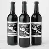 Étiquette Pour Bouteilles De Vin anniversaire du mariage de Ruby, main dans la main (Bouteilles)