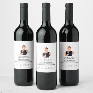 Étiquette Pour Bouteilles De Vin Anniversaire fun faits biographie photo blanc