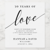 Étiquette Pour Bouteilles De Vin Anniversaire Mariage moderne (Étiquettes simples)