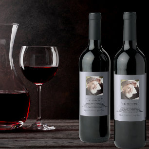 Étiquette Pour Bouteilles De Vin Anniversaire personnalisé photo fun faits bio arge