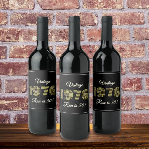 Étiquette Pour Bouteilles De Vin Anniversaire Rétro 1976 50 ans