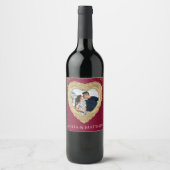 Étiquette Pour Bouteilles De Vin Anniversaire romantique, Fiançailles, Mariage, Amo (Devant)