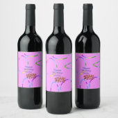 Étiquette Pour Bouteilles De Vin Anniversaire rose (Bouteilles)