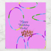 Étiquette Pour Bouteilles De Vin Anniversaire rose (Étiquettes simples)