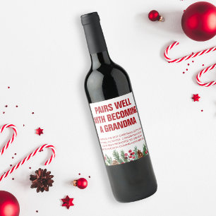 Étiquette Pour Bouteilles De Vin Annonce de grossesse pour Noël : Vous êtes grand-m