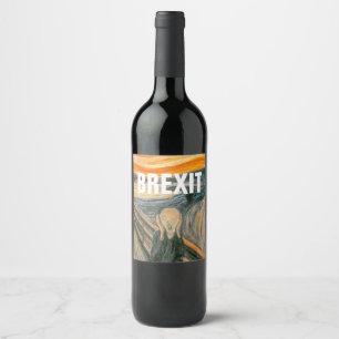 Étiquette Pour Bouteilles De Vin ANTI BREXIT, "le cri perçant" par Edvard Munch,