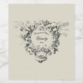 Étiquette Pour Bouteilles De Vin Antique 1670 Grapevine Cartouche Modèle (Étiquettes simples)