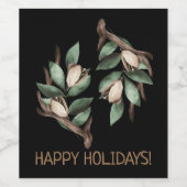 Étiquette Pour Bouteilles De Vin Antler avec branche verte (Étiquettes simples)