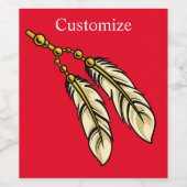 Étiquette Pour Bouteilles De Vin Apache Feathers Thunder_Cove (Étiquettes simples)