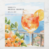 Étiquette Pour Bouteilles De Vin Aperol Spritz Amalfi Bridal Shower (Étiquettes simples)