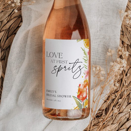 Étiquette Pour Bouteilles De Vin Aperol Spritz Aquarelle Baby Shower de Mariée