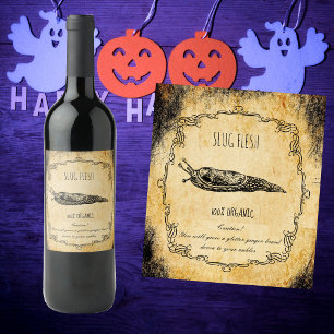 Étiquette Pour Bouteilles De Vin Apothicaire halloween vintage limace chair