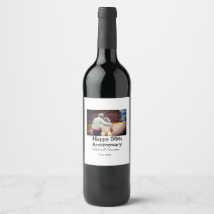 Étiquette Pour Bouteilles De Vin applaudissements à 50 ans anniversaire ajouter nom