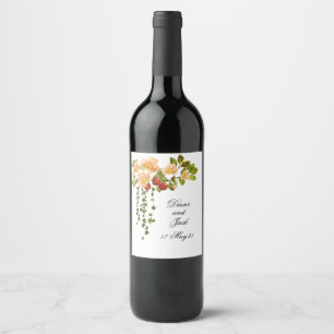 Étiquette Pour Bouteilles De Vin Apple Blossom Watercolor Mariage