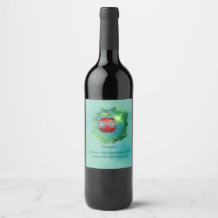 Étiquette Pour Bouteilles De Vin Apple dans la Galaxie de Thankful