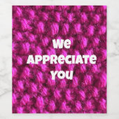 Étiquette Pour Bouteilles De Vin Appréciation de l'employé de l'entreprise en fils  (Étiquettes simples)