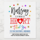 Étiquette Pour Bouteilles De Vin Appréciation des infirmières (Étiquettes simples)