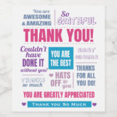 Étiquette Pour Bouteilles De Vin Appréciation du Merci (Étiquettes simples)