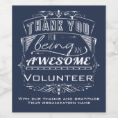 Étiquette Pour Bouteilles De Vin Appréciation du Merci bénévole (Étiquettes simples)