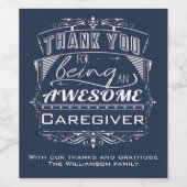 Étiquette Pour Bouteilles De Vin Appréciation du Merci de l'aidant (Étiquettes simples)