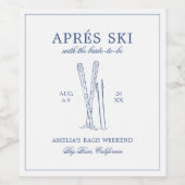 Étiquette Pour Bouteilles De Vin Après-Ski avec la future mariée week-end Bach (Étiquettes simples)