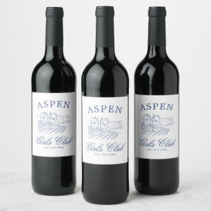 Étiquette Pour Bouteilles De Vin Après Ski Avec La Mariée à Marier Week-end Bach