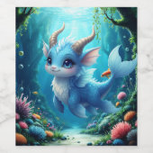 Étiquette Pour Bouteilles De Vin Aqualumi – Keeper of Coral Dreams.  (Étiquettes simples)