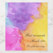 Étiquette Pour Bouteilles De Vin Aquarelle (Étiquettes simples)