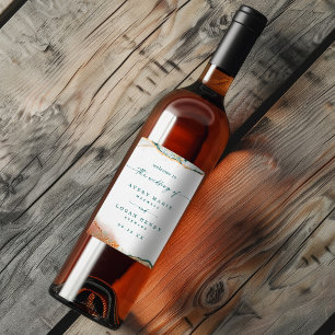 Étiquette Pour Bouteilles De Vin Aquarelle Abstraite moderne Turquoise et Mariage e