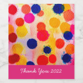 Étiquette Pour Bouteilles De Vin Aquarelle arc-en-ciel pois (Étiquettes simples)