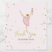 Étiquette Pour Bouteilles De Vin Aquarelle Ballerina Nutcracker rose (Étiquettes simples)